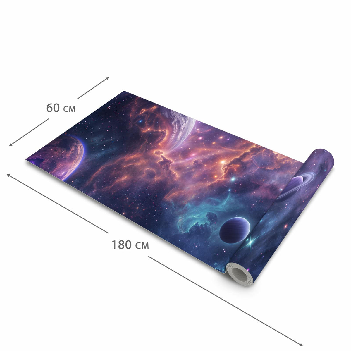 UV-beständiger Küchenteppich mit Motiv Kosmisches Universum in der Grösse 60x180 cm