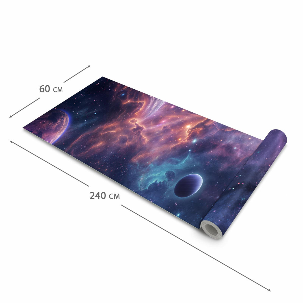 Komfortabler Küchenteppich mit Motiv Kosmisches Universum in der Grösse 60x180 cm