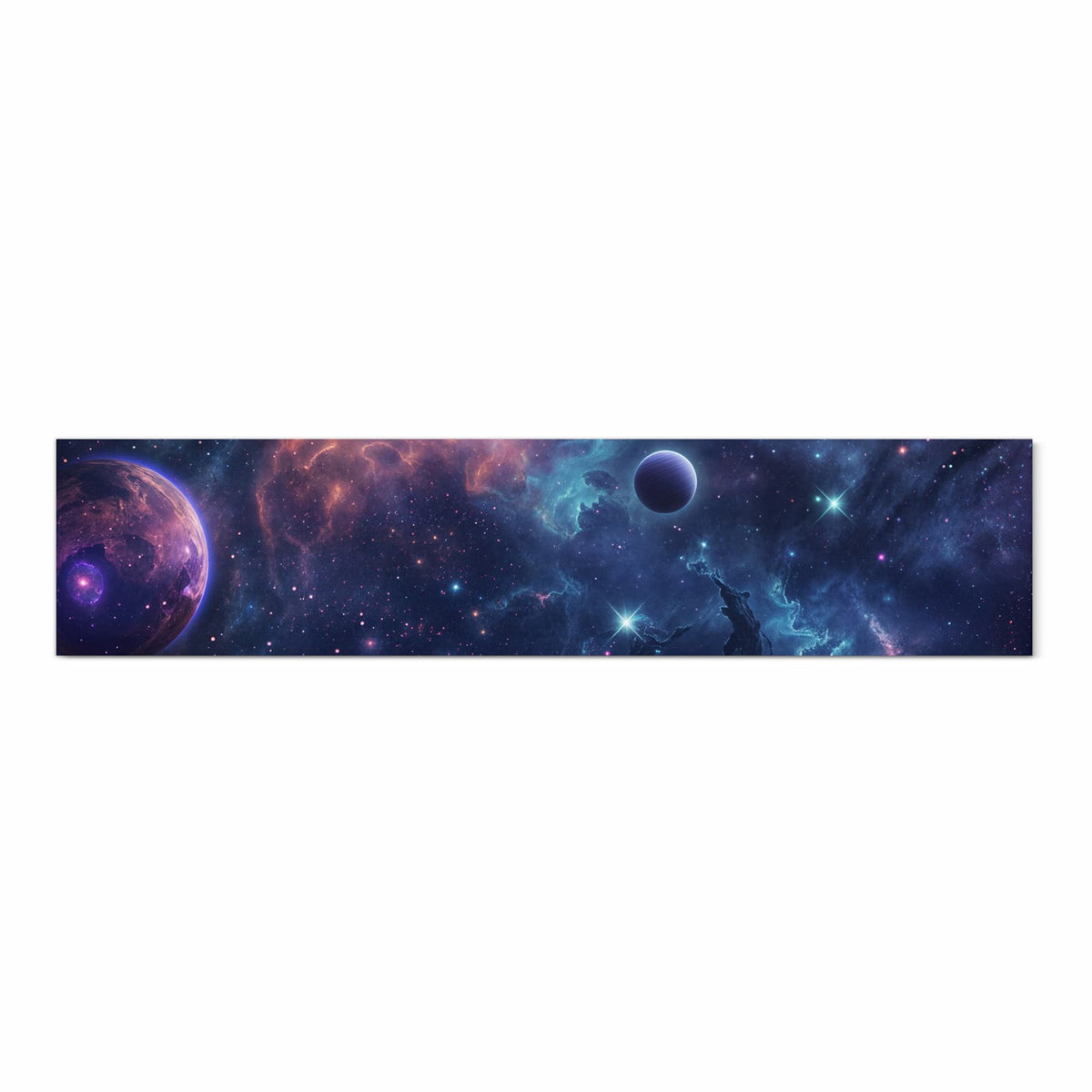 Bodenschonender Küchenteppich mit Motiv Kosmisches Universum in Frontansicht