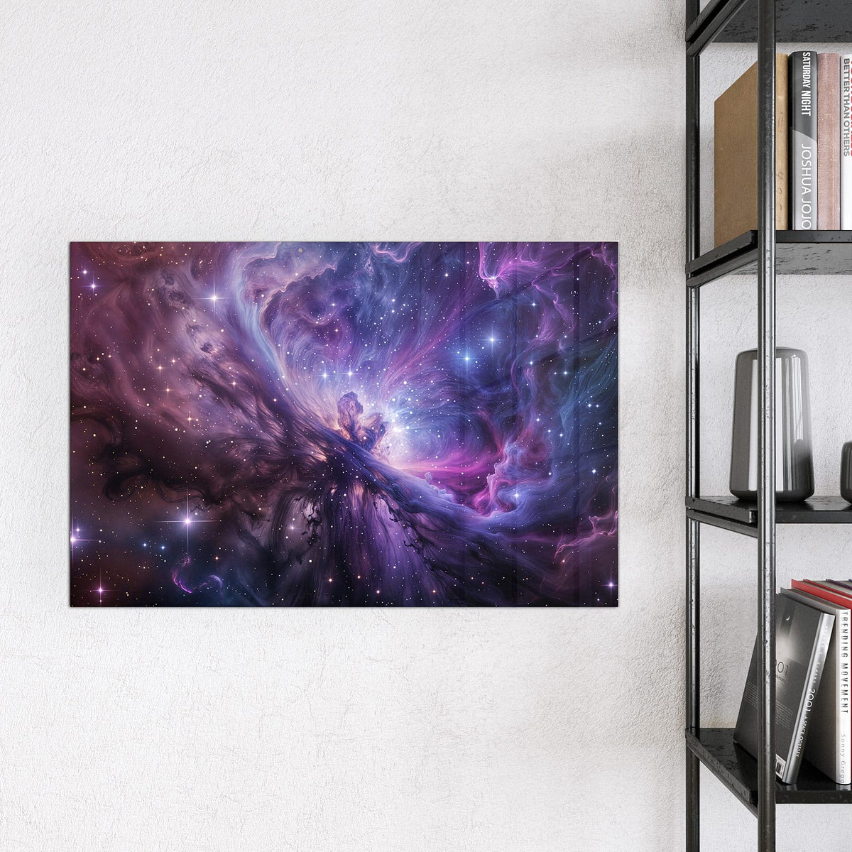 Magnettafel - Violetter Sternennebel – Violette Nebel mit weißen Sternen