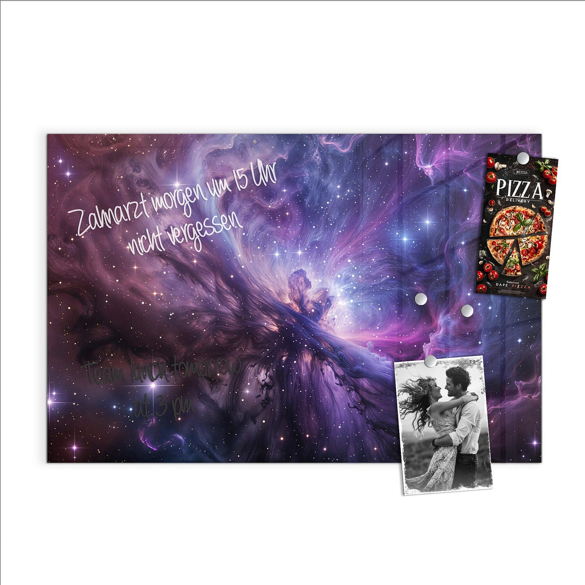 Beschreiben, abwischen, anheften – Magnettafel - Violetter Sternennebel