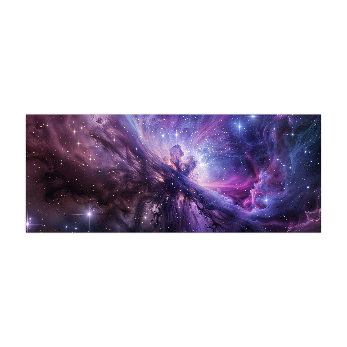 Küchenrückwand aus Glas Violetter Sternennebel im Hochformat, Motiv bildfüllend von vorn