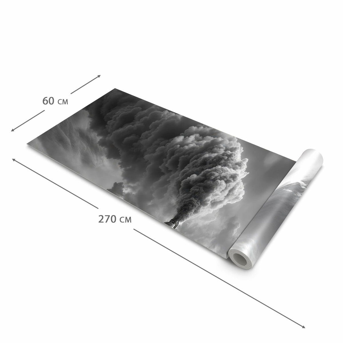 Langlebiger Bodenläufer mit Motiv Dampflok in Wüste in der Grösse 80x250 cm