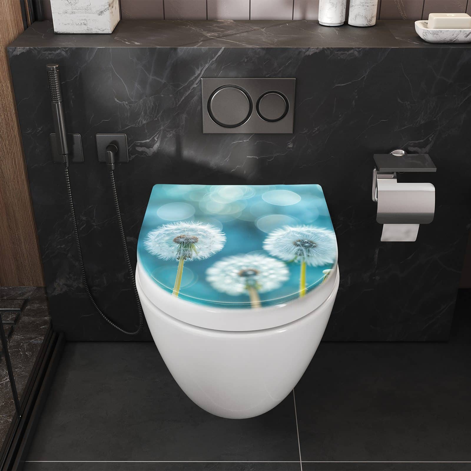 WC-Sitz mit Absenkautomatik Löwenzahnwiese