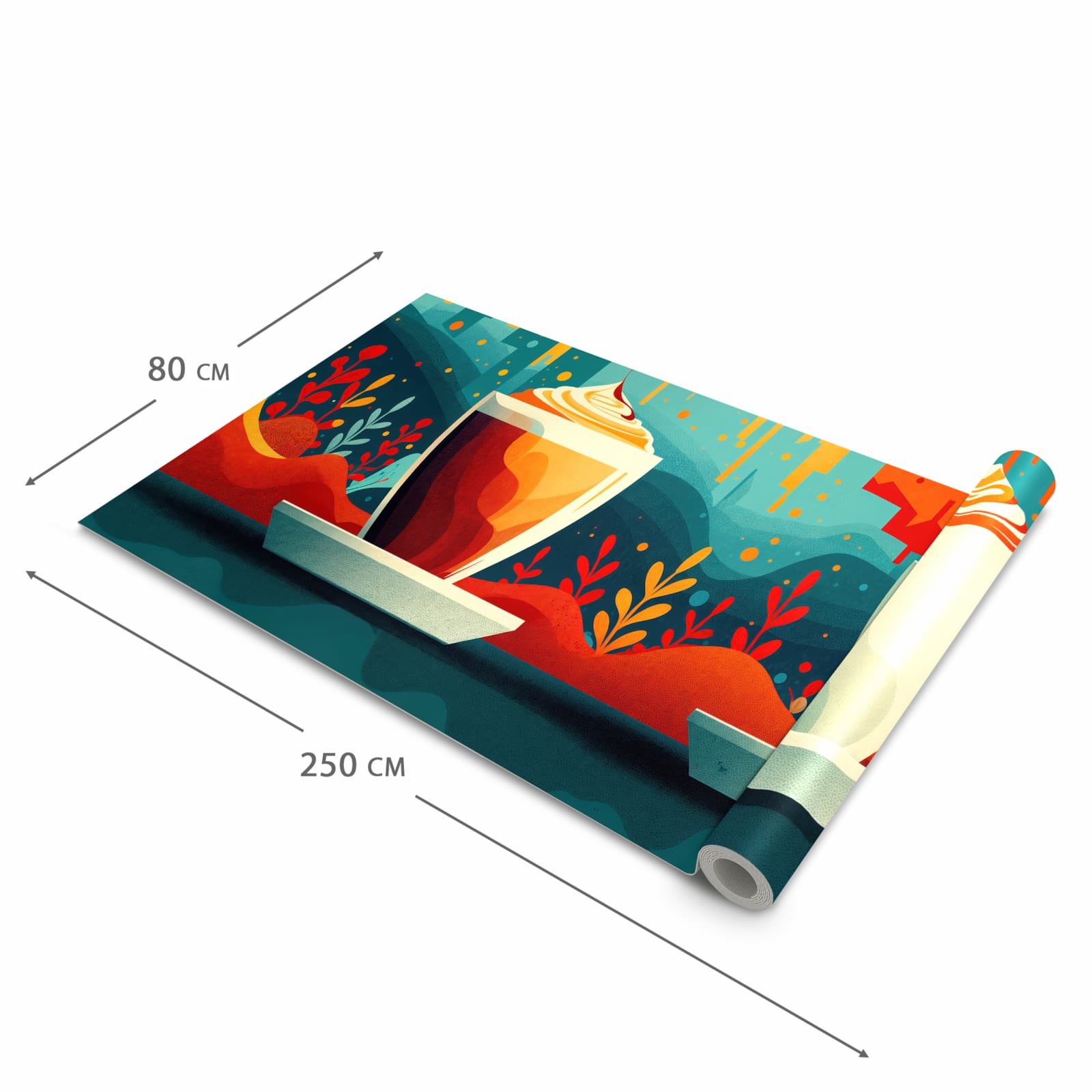 Pflegeleichter rutschfester Läufer mit Motiv Kaffee Am Abend in der Grösse 60x90 cm