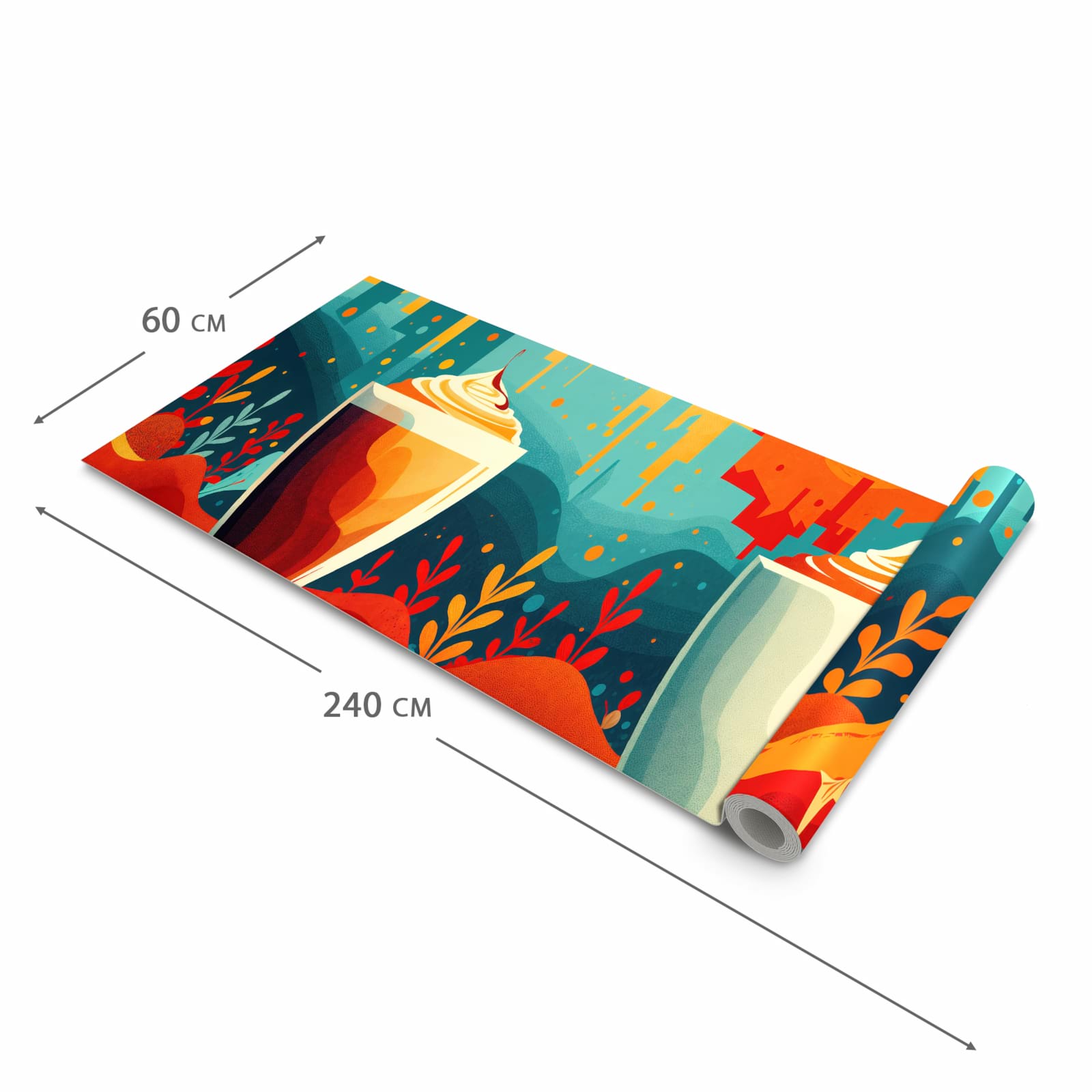 Langlebiger Teppichläufer für die Küche mit Motiv Kaffee Am Abend in der Grösse 60x90 cm