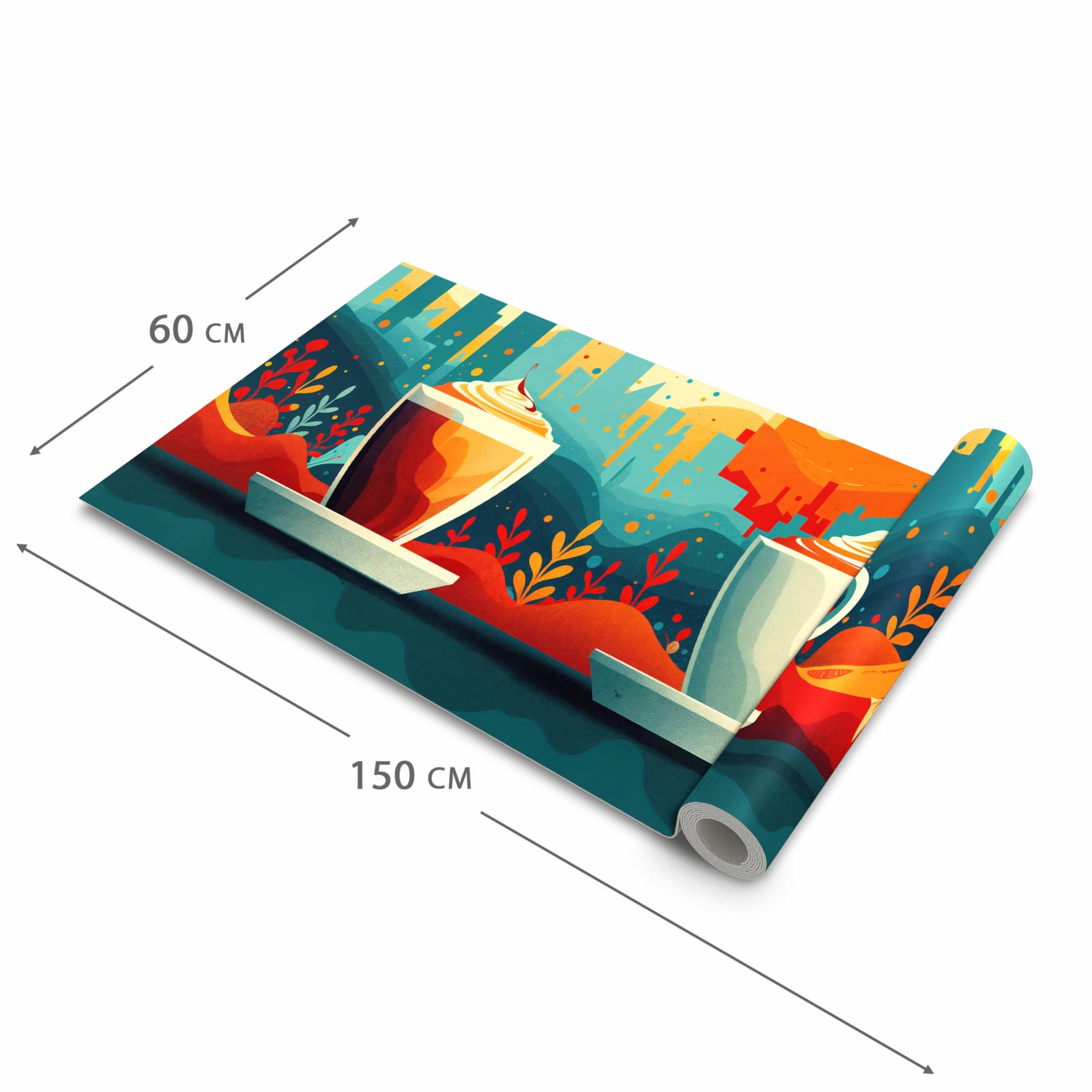 Schmutzabweisender Küchenläufer mit Motiv Kaffee Am Abend in der Grösse 60x90 cm