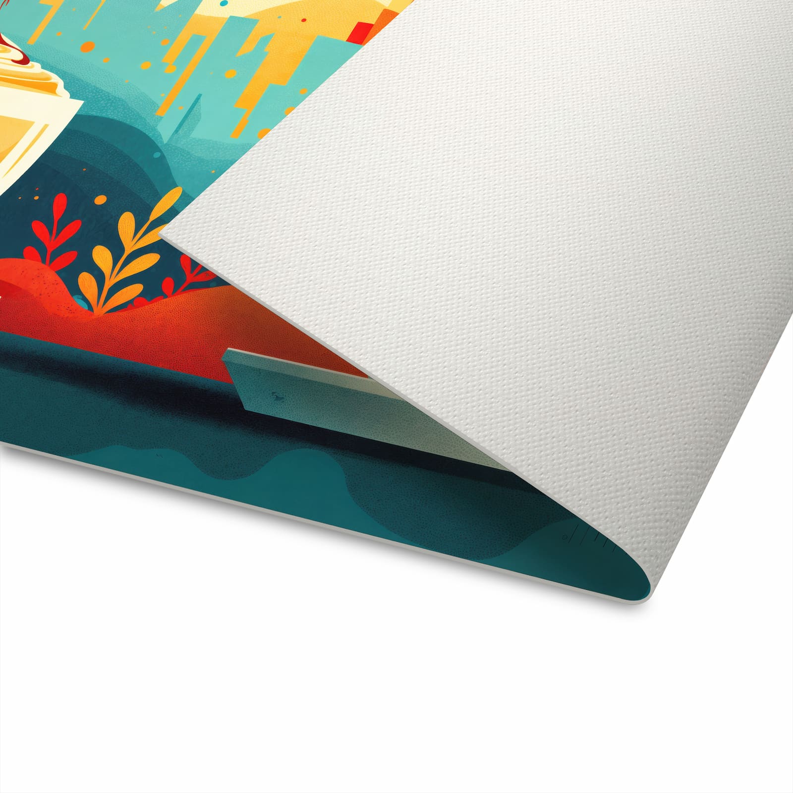 Komfortabler Teppich in Küche mit Motiv Kaffee Am Abend in der Unterseite