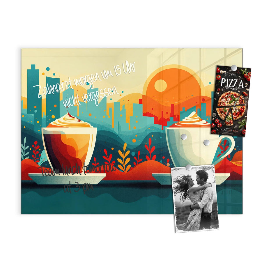 Maße Magnettafel - Kaffee mit Stadtblick