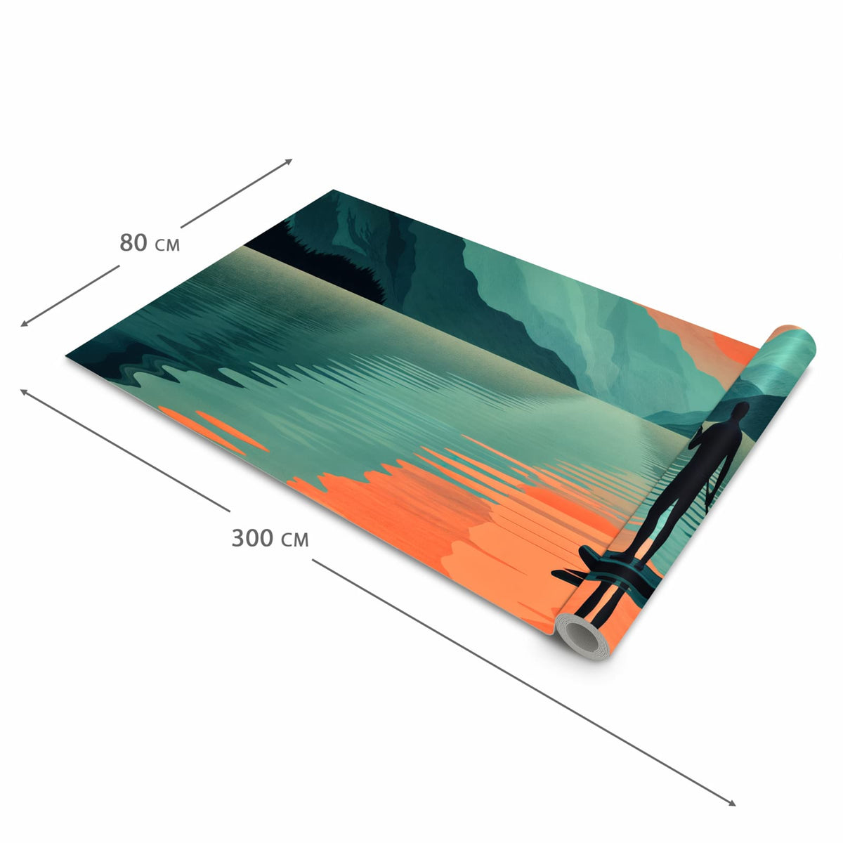 UV-beständiger Küchenläufer mit Motiv Sonnenuntergang Paddler in der Größe 60x90 cm