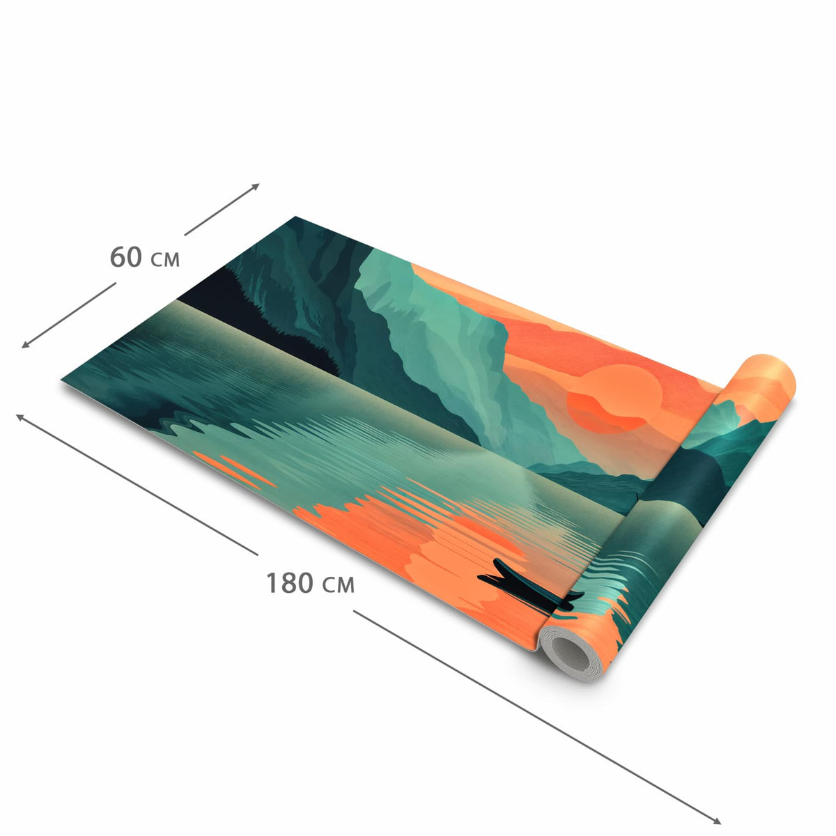 Küchenteppich mit Motiv Sonnenuntergang Paddler in der Grösse 60x90 cm für Ordnung & Übersicht