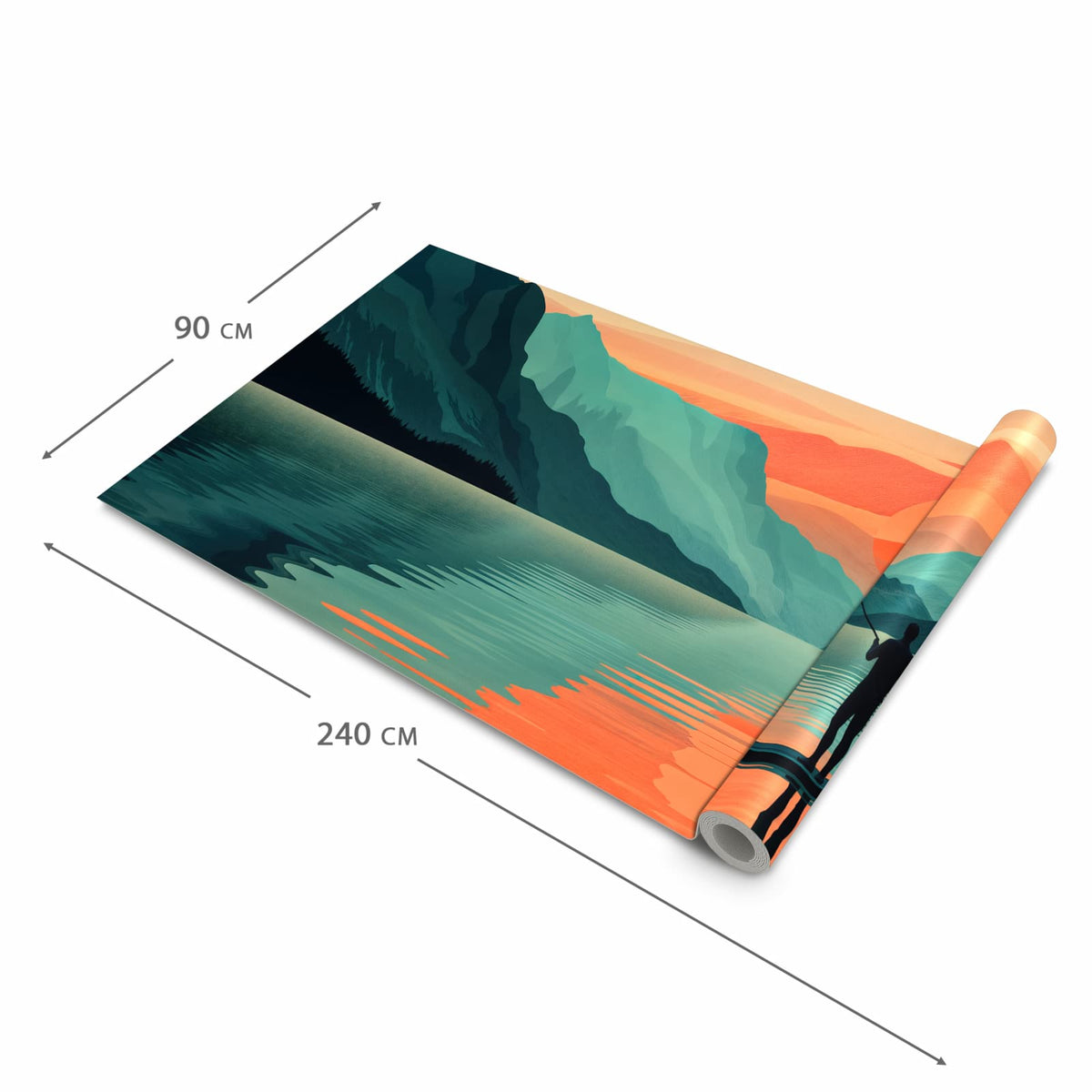 Wasserabweisender Küchenvorleger mit Motiv Sonnenuntergang Paddler in der Grösse 60x90 cm