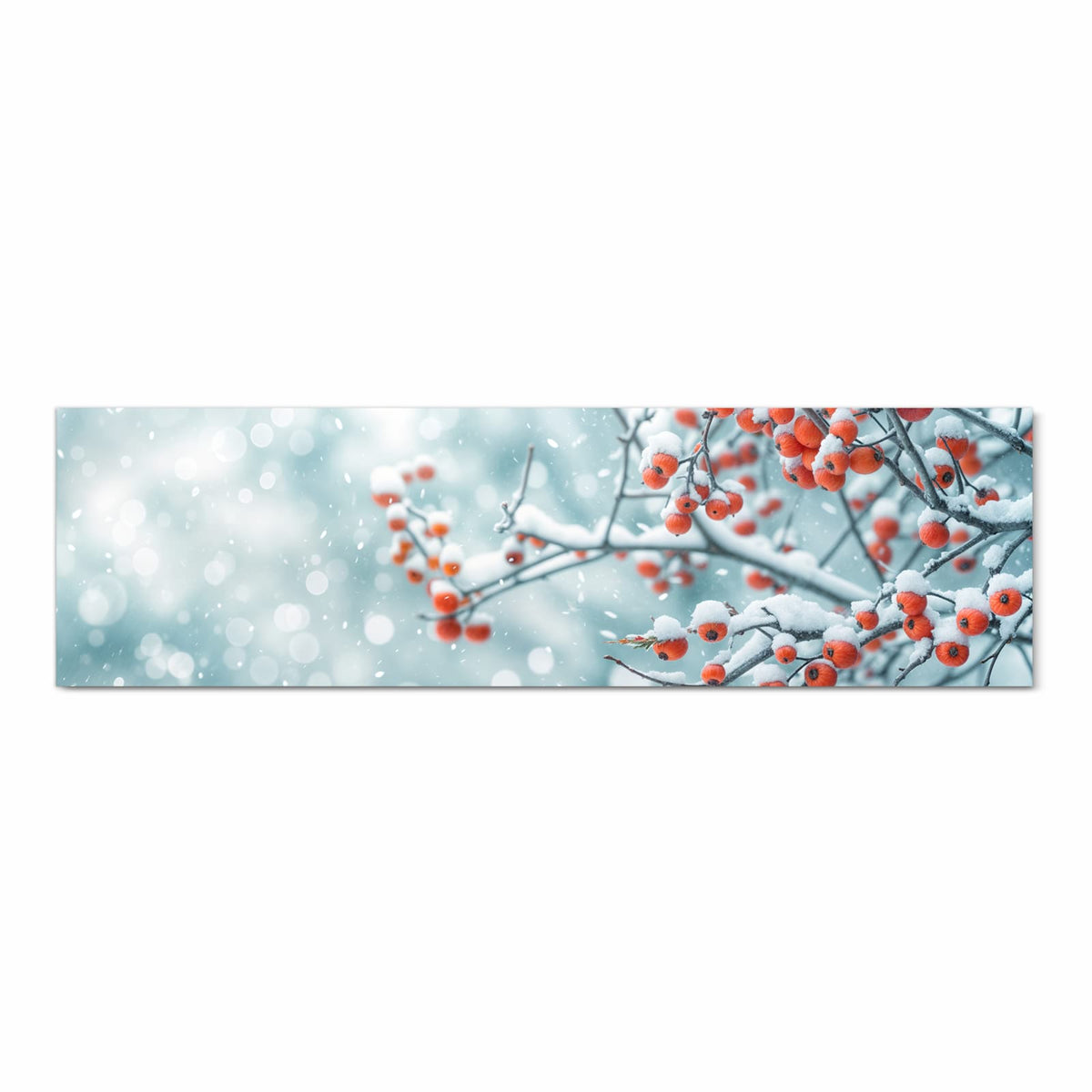 Hygienischer Küchenläufer mit Motiv Beeren im Schnee in Frontansicht