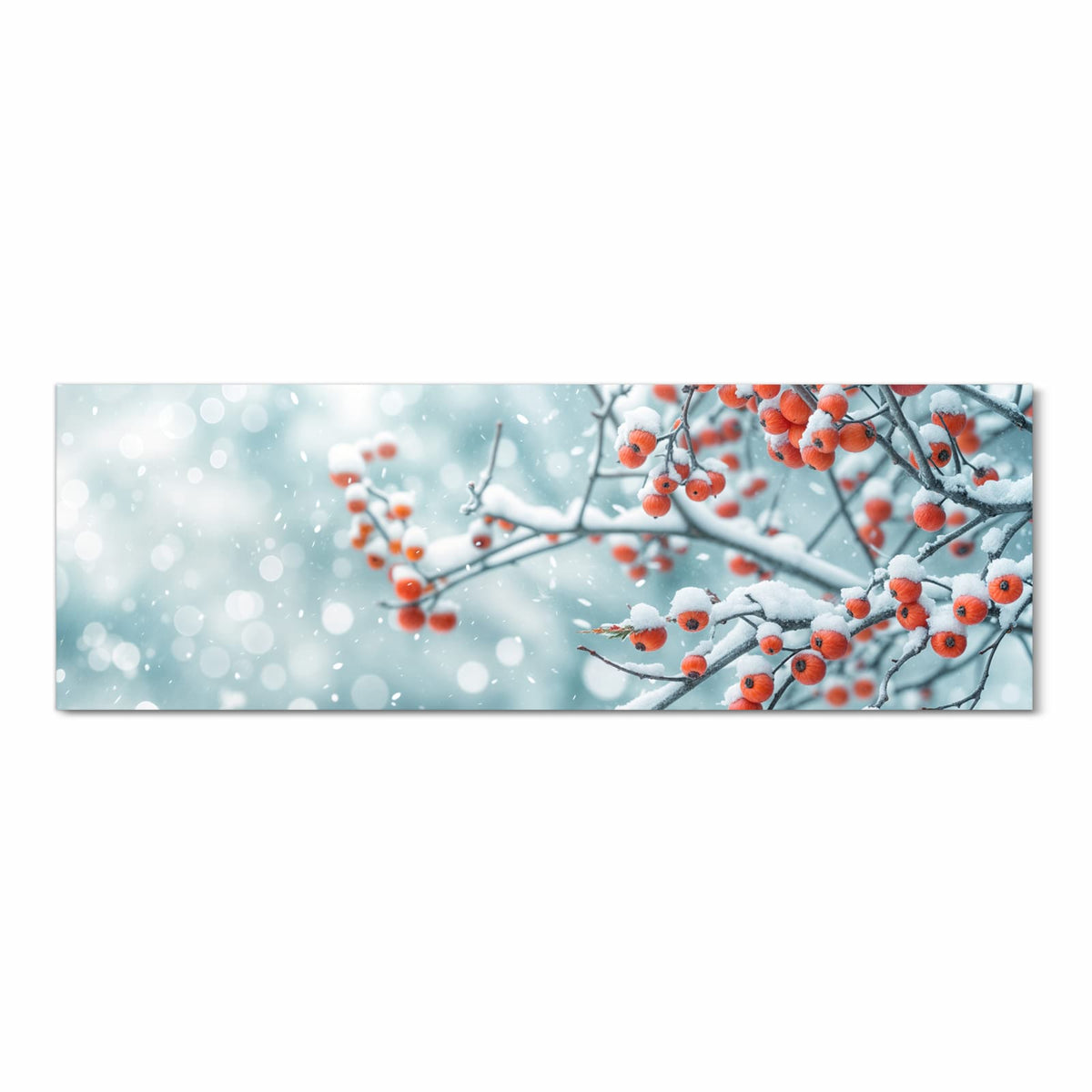 Geräuschdämpfender Läufer für die Küche mit Motiv Beeren im Schnee in Frontansicht