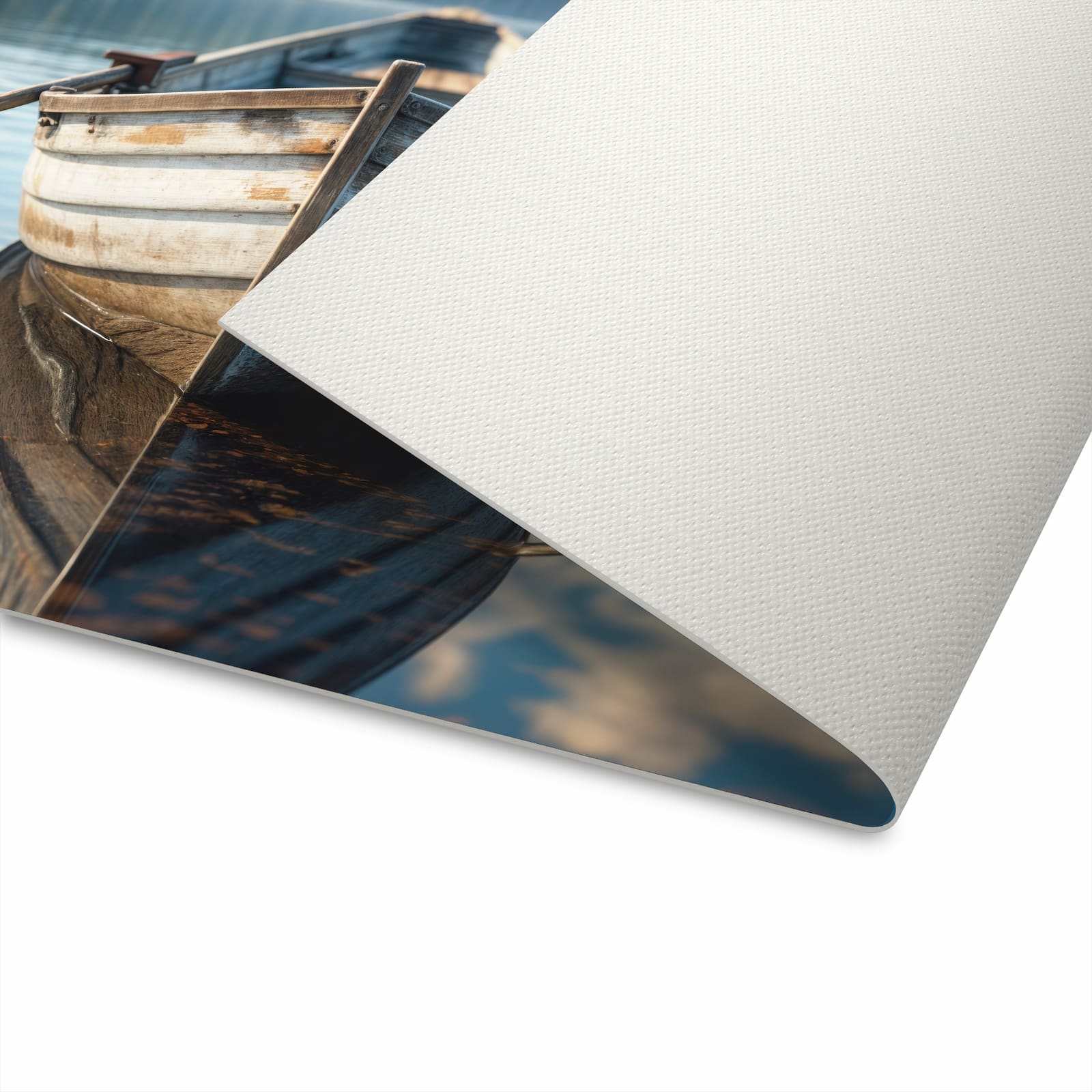 Langlebiger Teppich für die Küche mit Motiv Boot auf See auf Unterseite