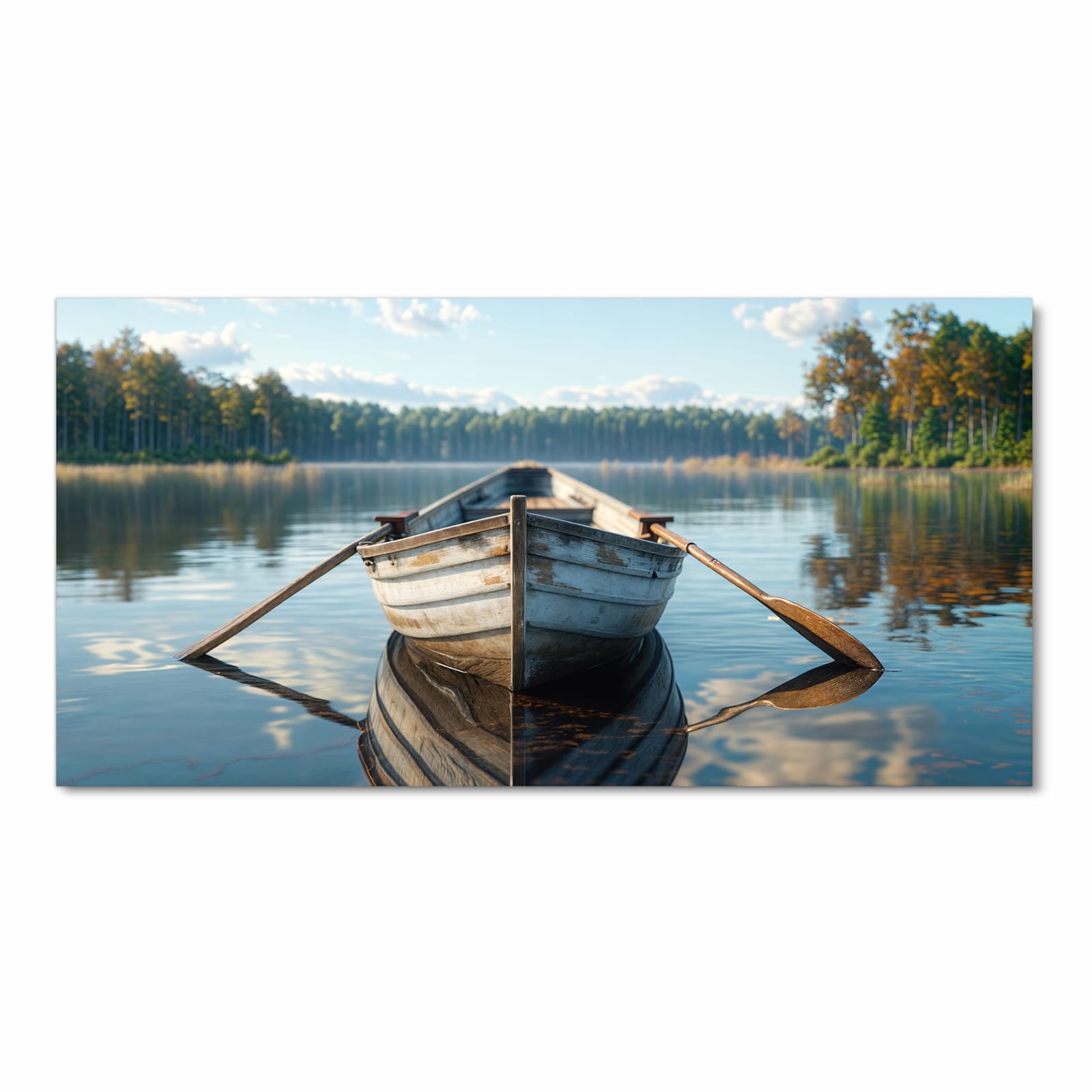 Hygienischer Küchenläufer nach Maß mit Motiv Boot auf See in Frontansicht