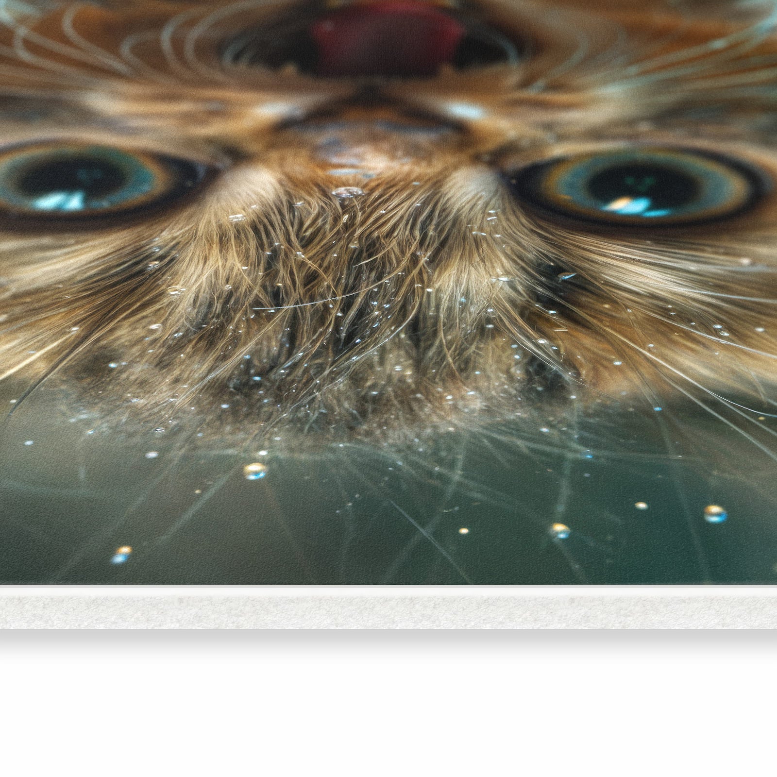 Flacher Küchenteppich mit Motiv Nasse Katze in seitlicher Ansicht