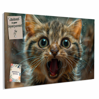 Metall Magnettafel mit dem Motiv Miauendes Kätzchen