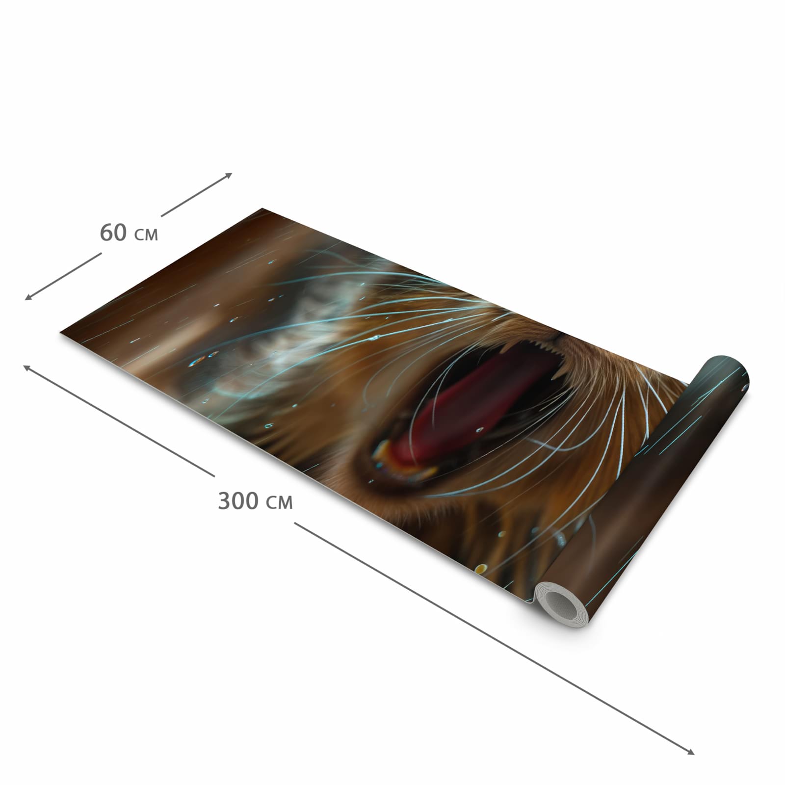 Küchenläufer für Eingangsbereich mit Motiv Nasse Katze in der Größe 60x270 cm - angenehme Haptik