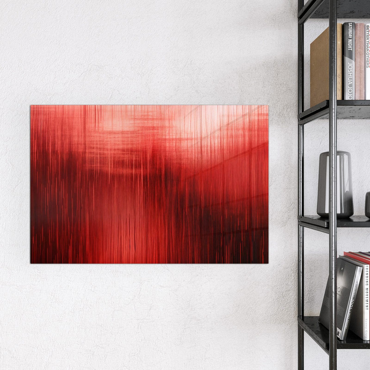 Magnettafel - Vertikale Linien in Rot – Vertikale Linien in Rottönen