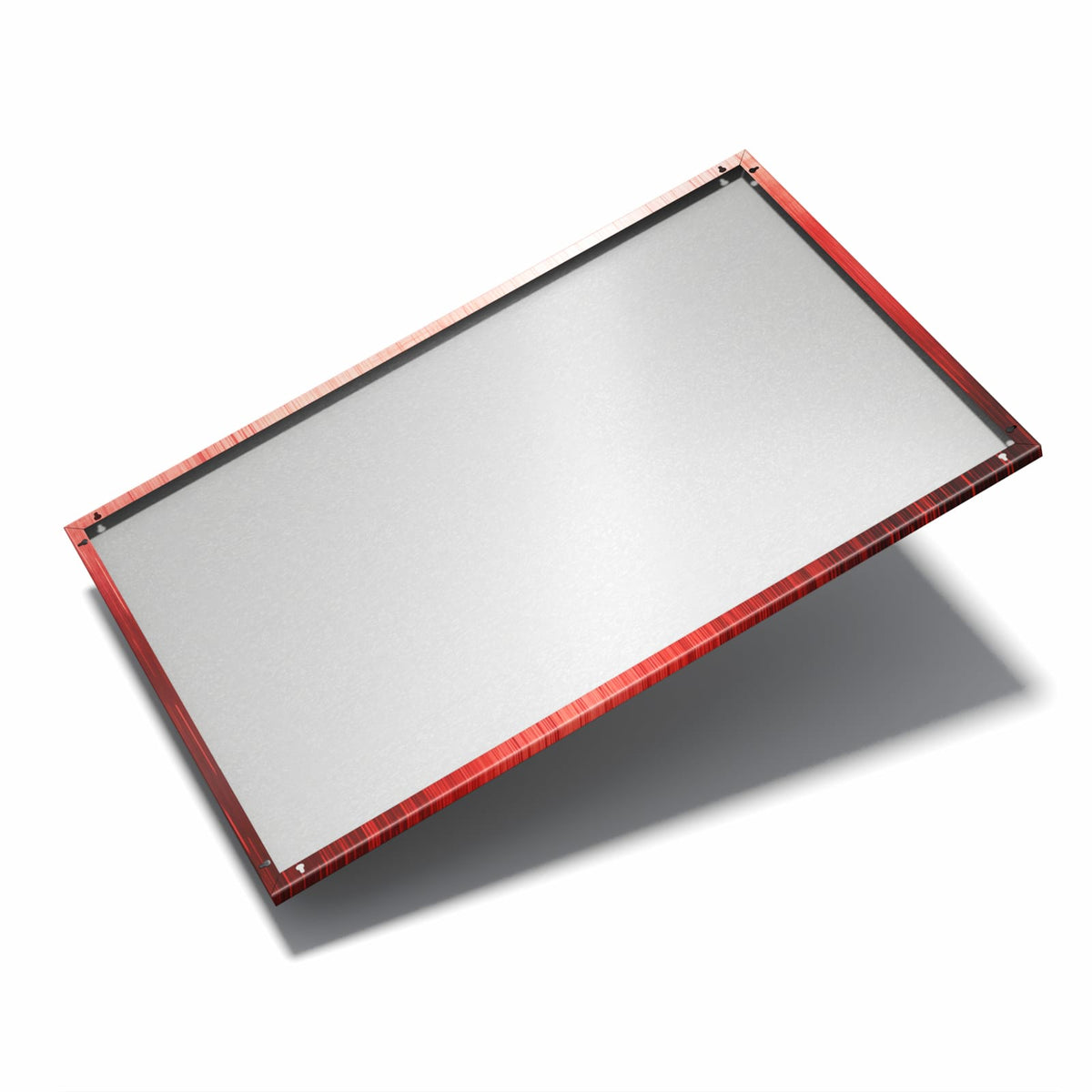Nur 7 mm – liegt eng an der Wand – Metall Magnettafel - Vertikale Linien in Rot