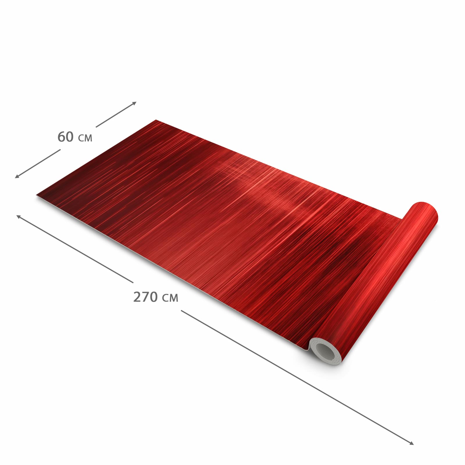 Pflegeleichter langer Teppich mit Motiv Rote Textur in der Grösse 60x270 cm
