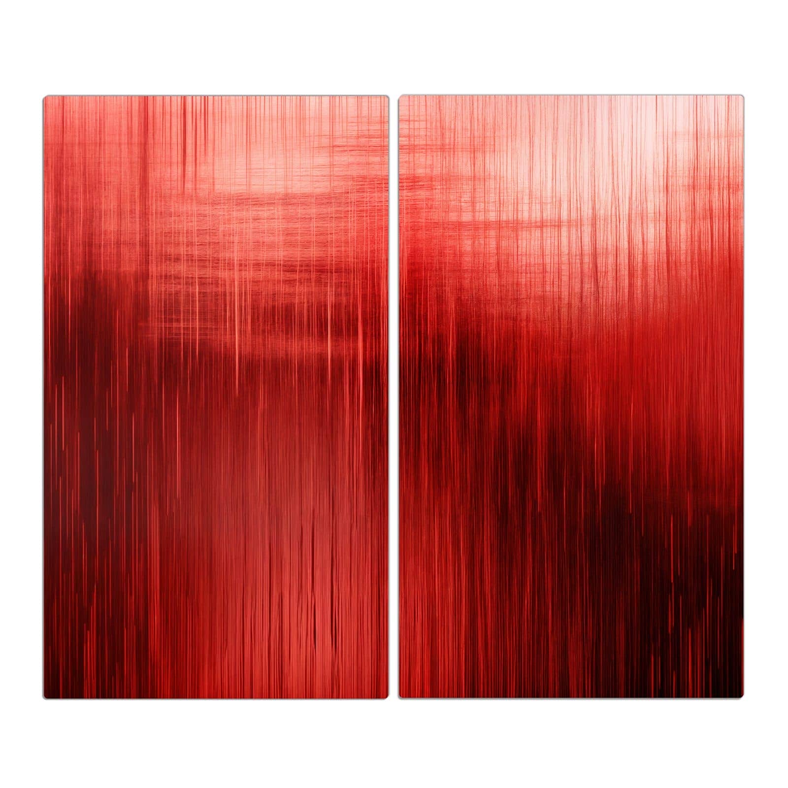 2-teilige Ceranfeld Abdeckplatten mit Rote Textur-Motiv in der Frontansicht #grösse_2-Teilig (60x52cm)