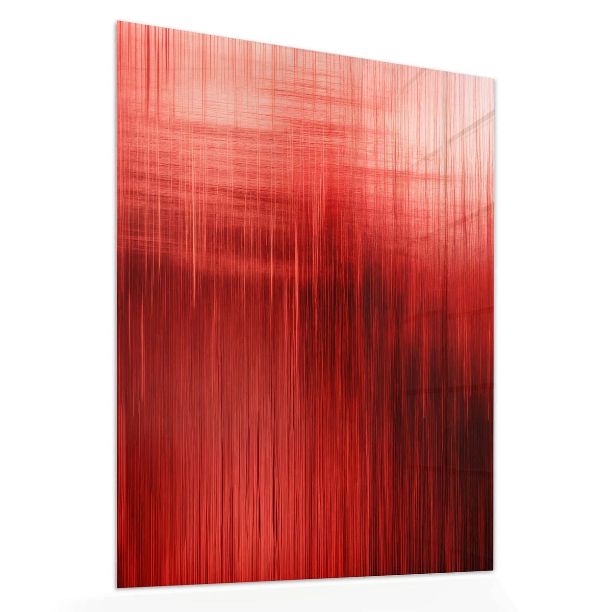 Echtglas, 4 mm – kein Acryl, keine Folie – Wandbild - Vertikale Linien in Rot - Hochformat