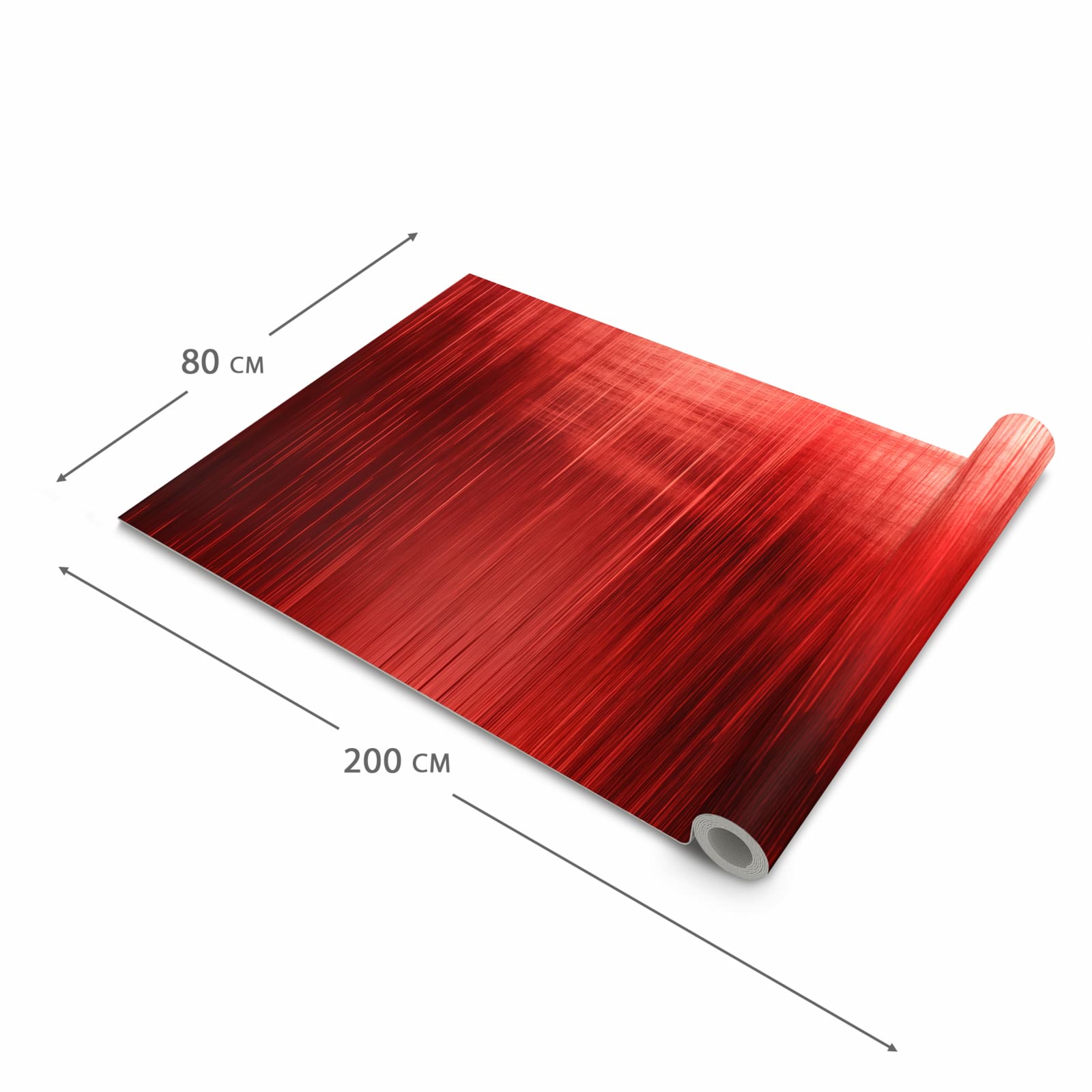 Strapazierfähiger dünner Teppich mit Motiv Rote Textur in der Grösse 60x300 cm
