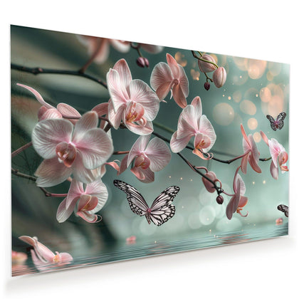 Wandbild mit dem Motiv Orchidee am Wasser