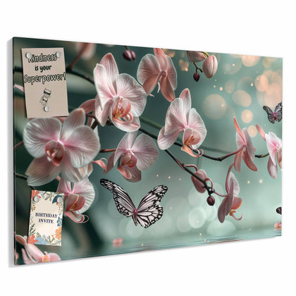 Metall Magnettafel mit dem Motiv Orchidee am Wasser
