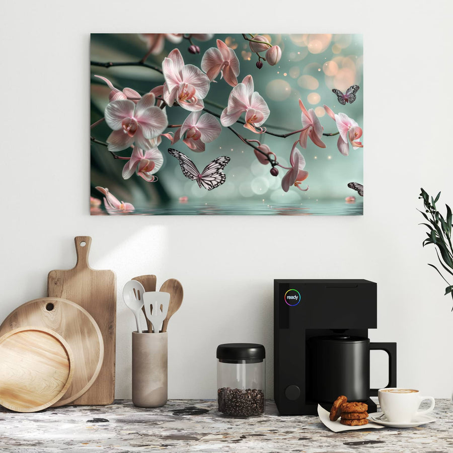 Maße Metall Magnettafel - Orchidee am Wasser