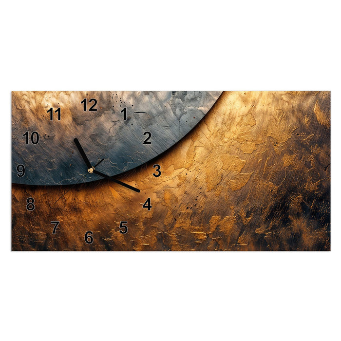Wanduhr Abstraktes Metall aus Glas – Querformat 60 × 30 cm mit Ziffernblatt Modern