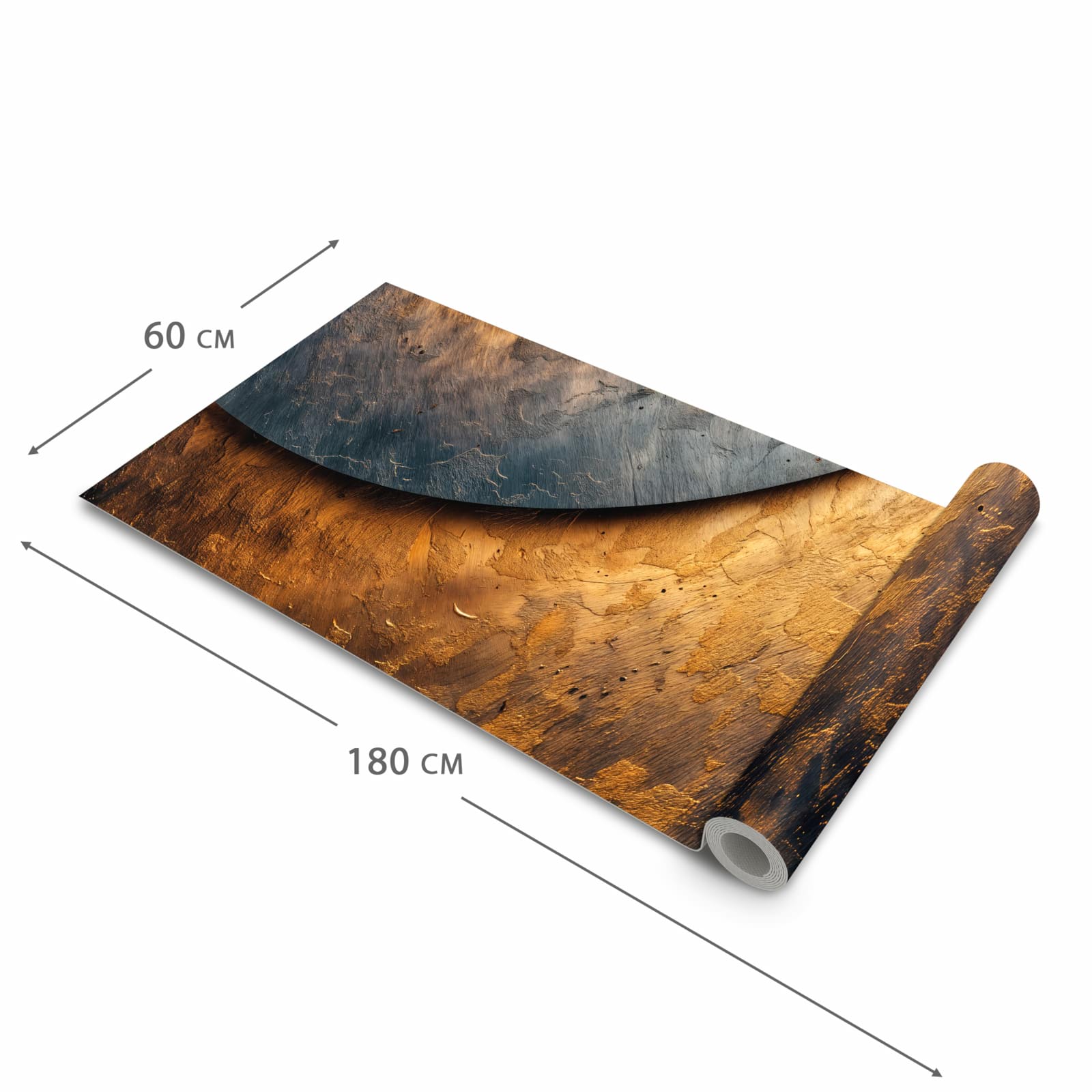 Geräuschdämpfender Küchenteppich mit Motiv Abstraktes Metall in der Größe 60x240 cm
