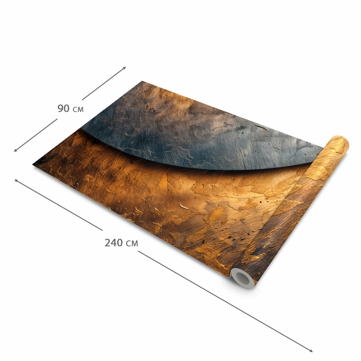 Pflegeleichter waschbarer Küchenläufer mit Motiv Abstraktes Metall in der Größe 60x240 cm