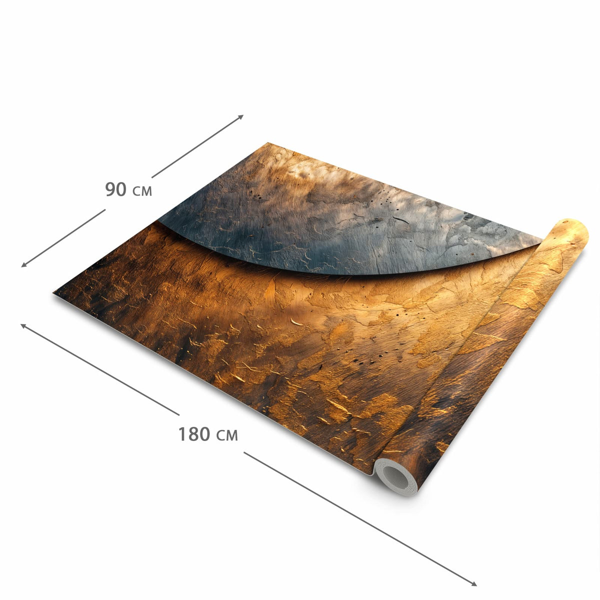 Flacher Küchenläufer mit Motiv Abstraktes Metall in der Grösse 60x240 cm