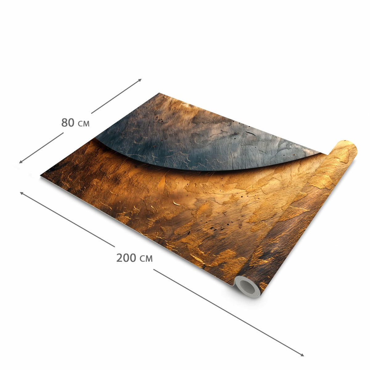 Fleckenresistenter großer Küchenteppich mit Motiv Abstraktes Metall in der Größe 60x240 cm