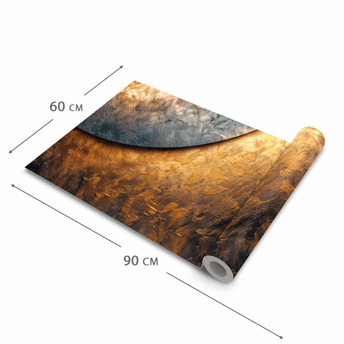 Wasserabweisender waschbarer Küchenteppich mit Motiv Abstraktes Metall in der Grösse 60x240 cm