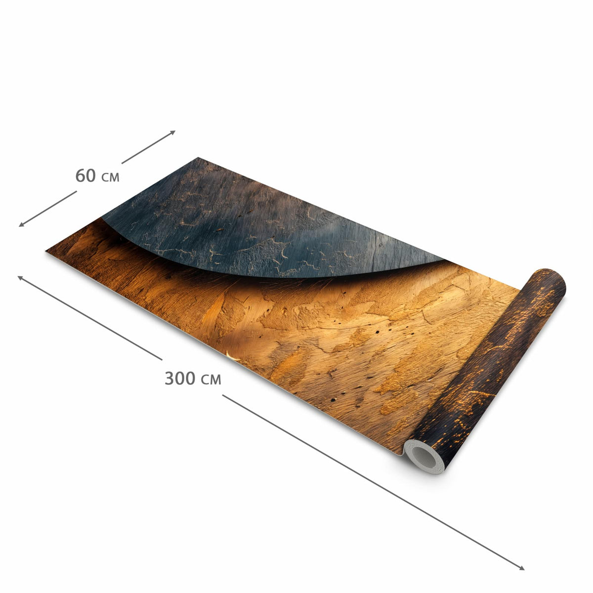 Waschbarer Küchenteppich mit Motiv Abstraktes Metall in der Grösse 60x240 cm für Trittkomfort