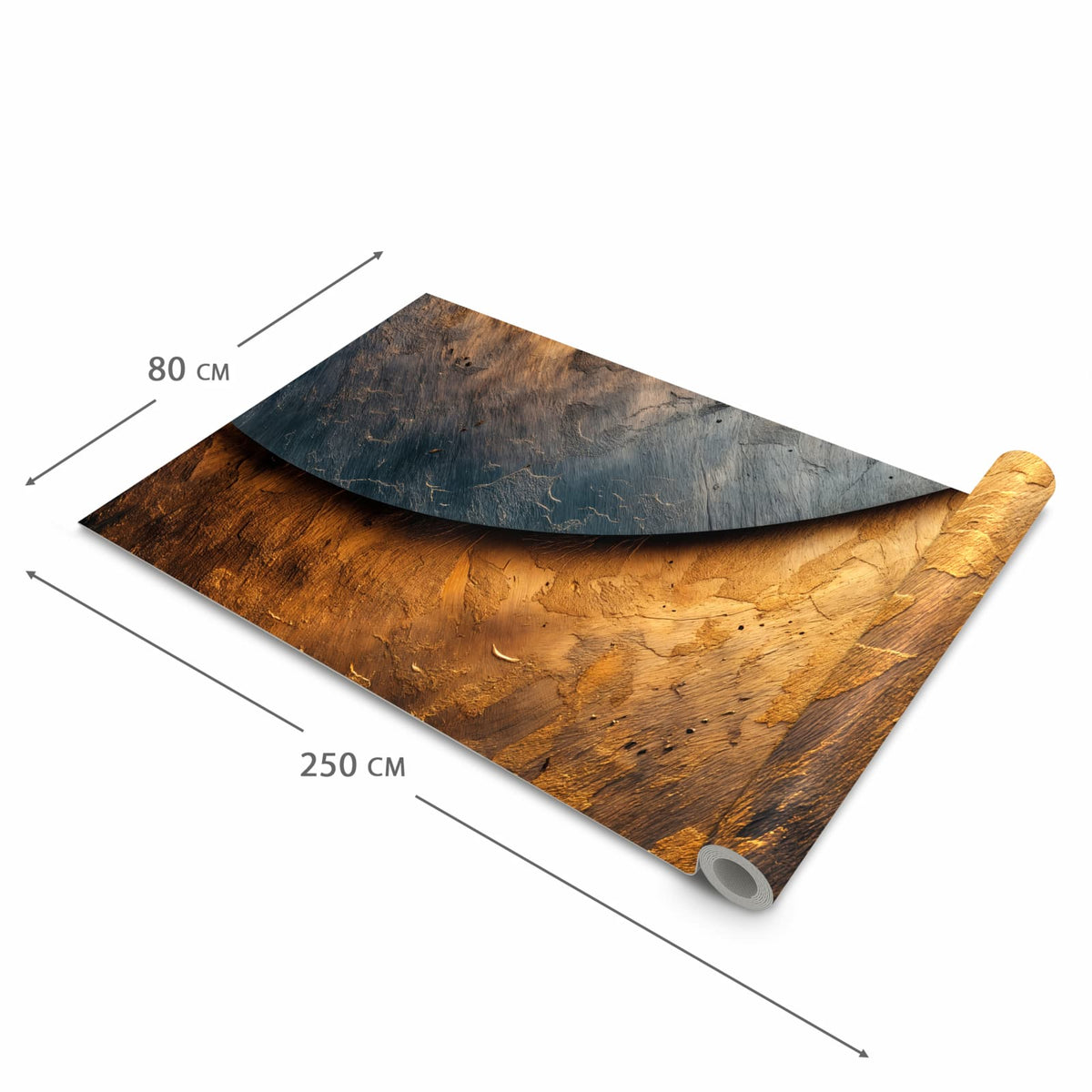 Schmutzabweisender rutschfester Küchenteppich mit Motiv Abstraktes Metall in der Größe 60x240 cm
