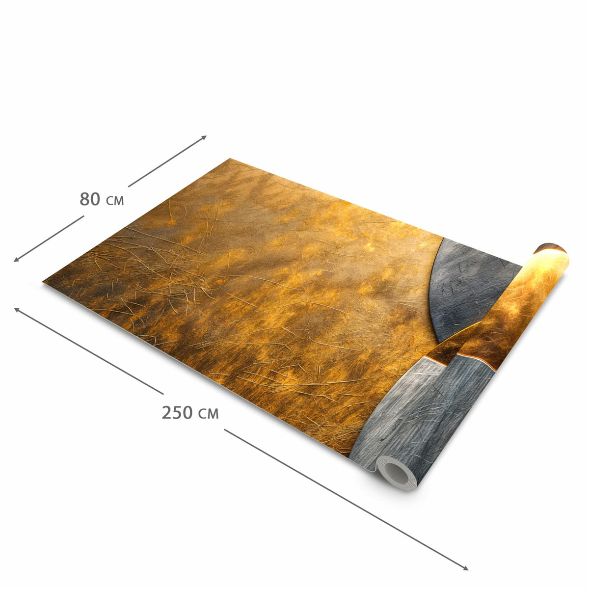Bodenschonender Teppich fürs Esszimmer mit Motiv Kreise von Abstrakte in der Größe 60x240 cm