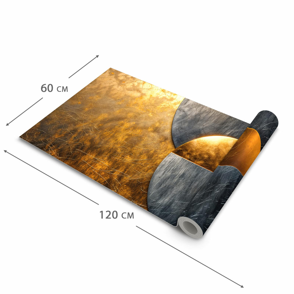 Waschbarer Küchenläufer mit Motiv Kreise von Abstrakte in der Grösse 60x240 cm