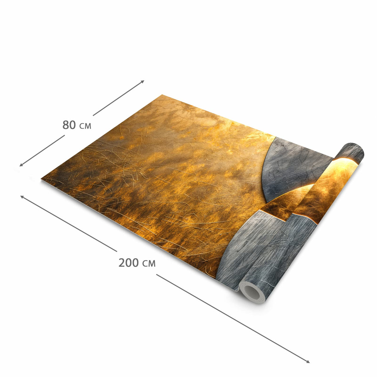 Feuchtigkeitsresistenter waschbarer Küchenteppich mit Motiv Kreise von Abstrakte in der Grösse 60x240 cm