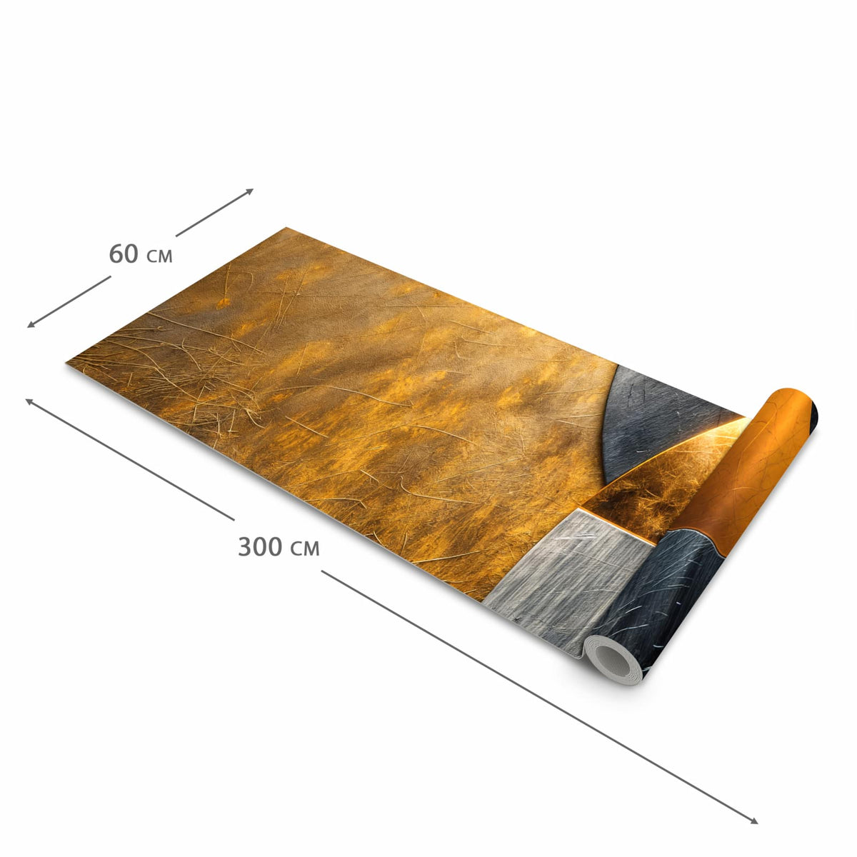 Langlebiger dünner Küchenteppich mit Motiv Kreise von Abstrakte in der Grösse 60x240 cm