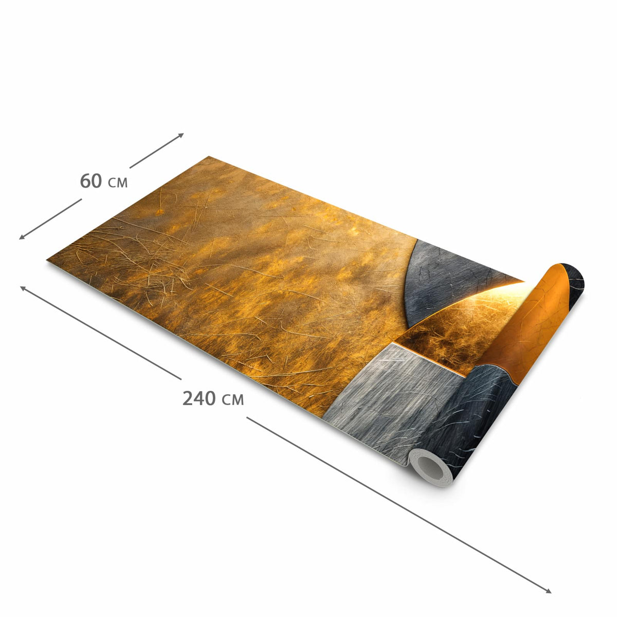 Strapazierfähiger Läufer für den Eingangsbereich mit Motiv Kreise von Abstrakte in der Größe 60x240 cm