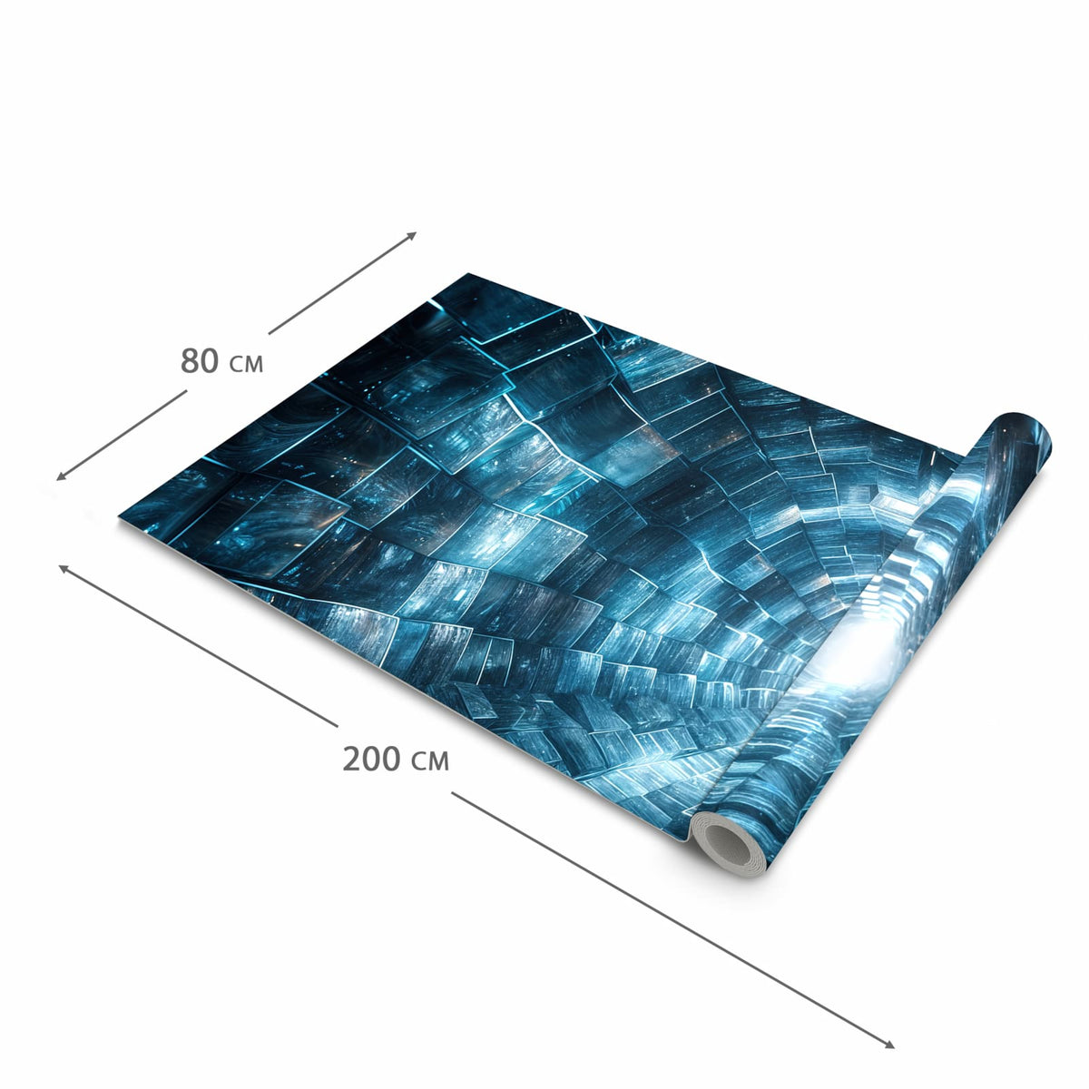 Geruchsneutraler Küchenteppich mit Motiv Futuristischer Tunnel in der Grösse 60x180 cm