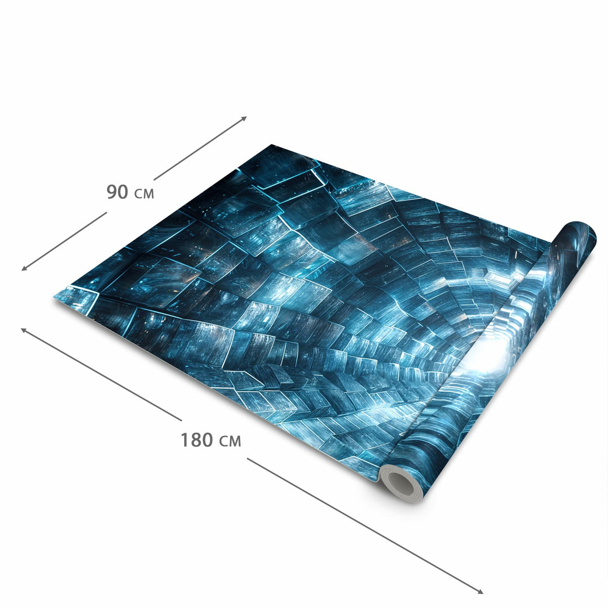 Komfortabler Küchenteppich mit Motiv Futuristischer Tunnel in der Grösse 60x180 cm für die Küche
