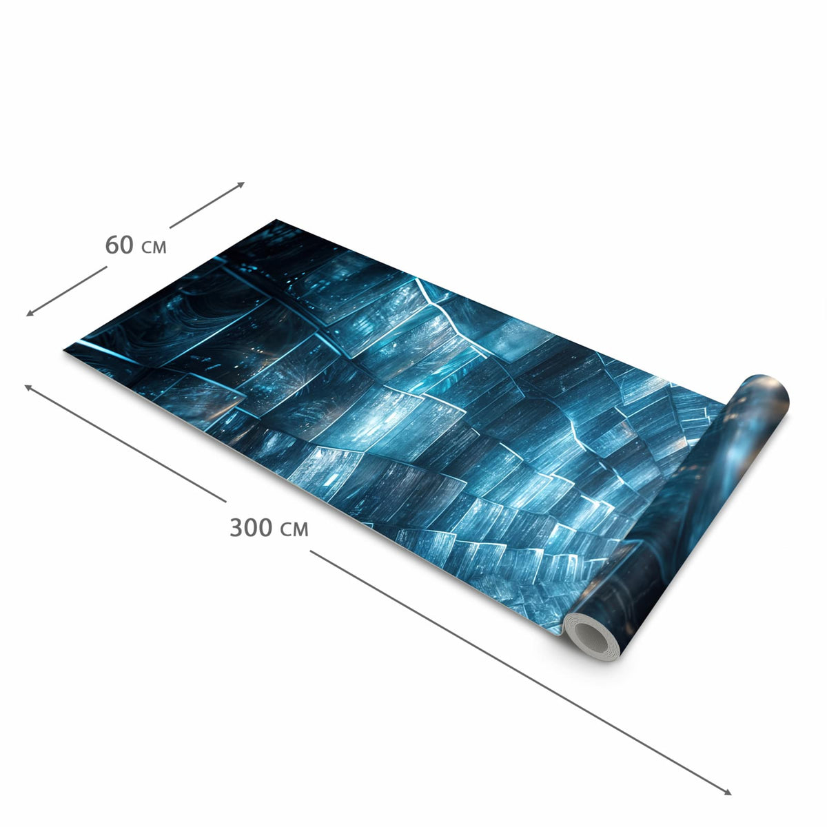 Fleckenresistenter Küchenläufer mit Motiv Futuristischer Tunnel in der Grösse 60x180 cm