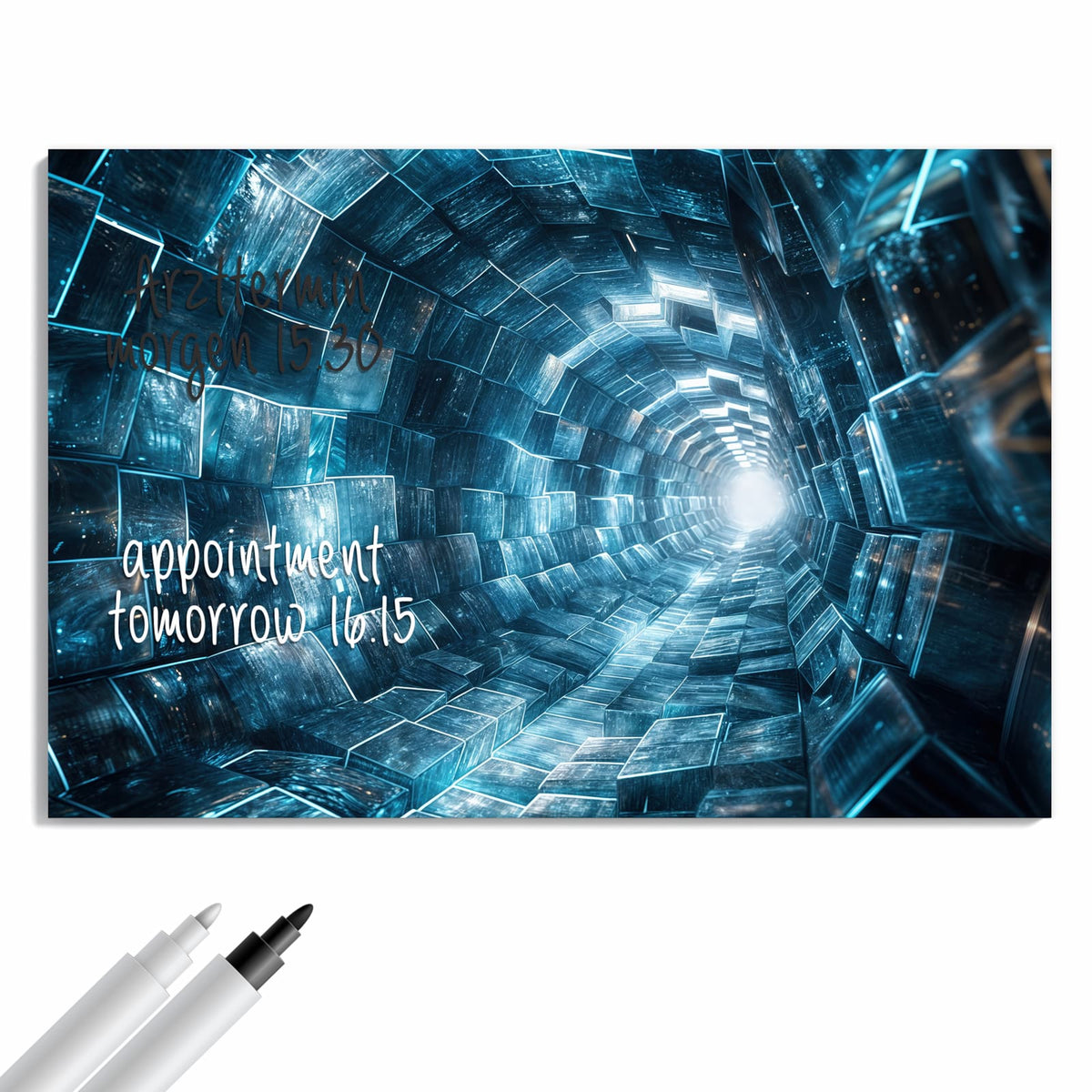 Beschreiben, abwischen, anheften – Metall Magnettafel - Futuristischer Tunnel