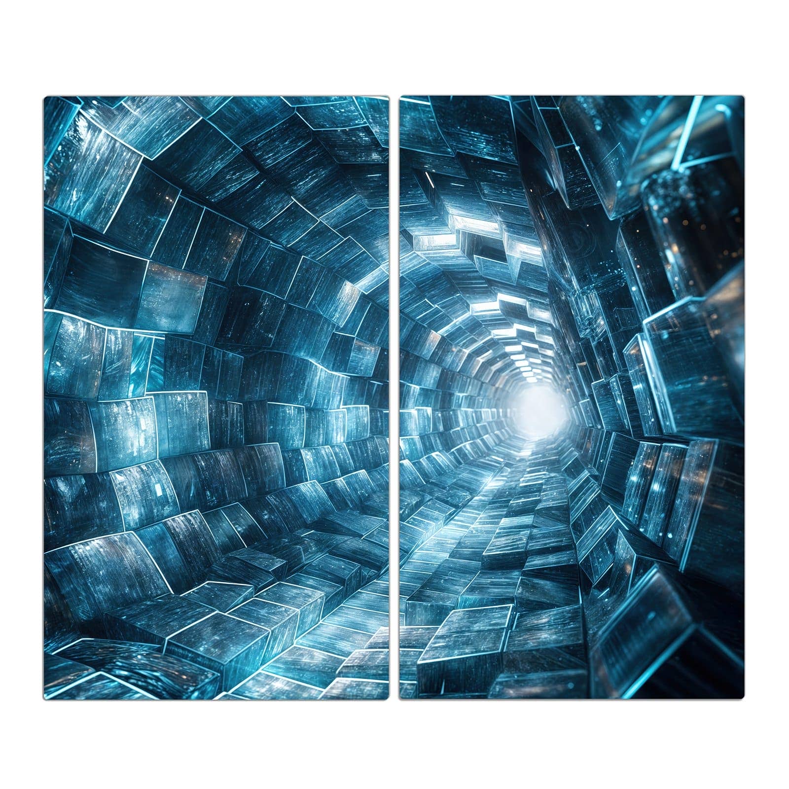 2-teilige Abdeckplatten mit Futuristischer Tunnel-Motiv in der Frontansicht #grösse_2-Teilig (60x52cm)